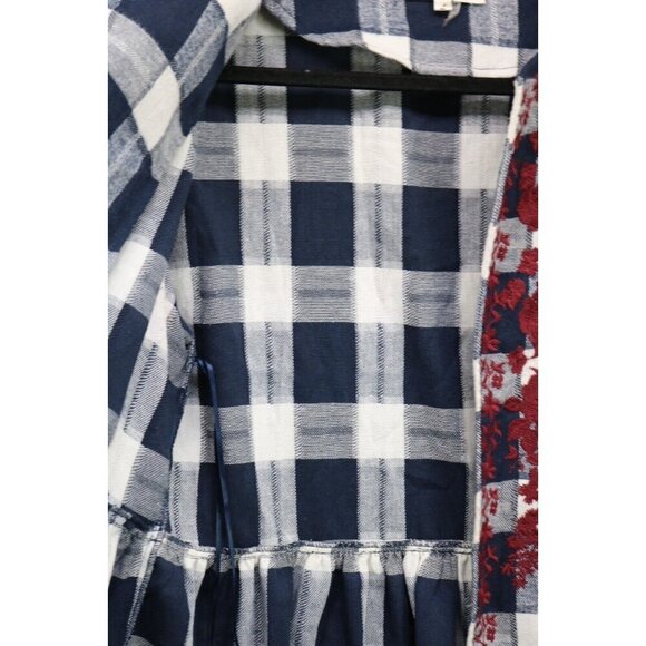 Andree by Unit Long Bell Sleeve Embroidered Open Front Tunic-Size Large - Picture 3 of 8